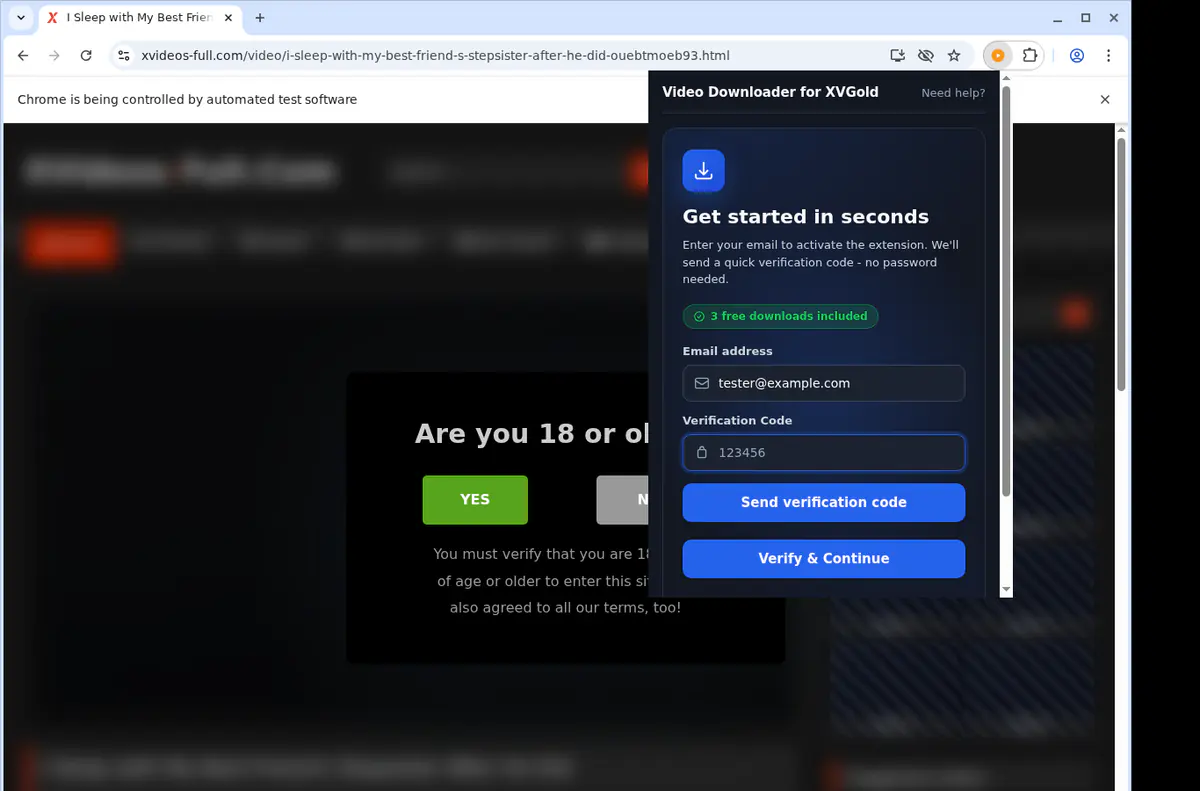 Xvgold Video Downloader browser extension screenshot 4